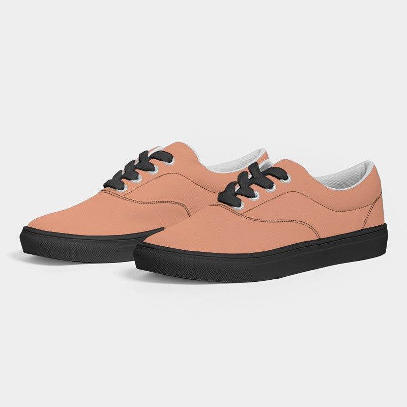 Light Medium Orange Women's Canvas Sneakers (OR2-ME-LI) - Side 3