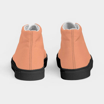 Light Medium Orange Women's High-Top Canvas Sneakers (OR2-ME-LI) - Back