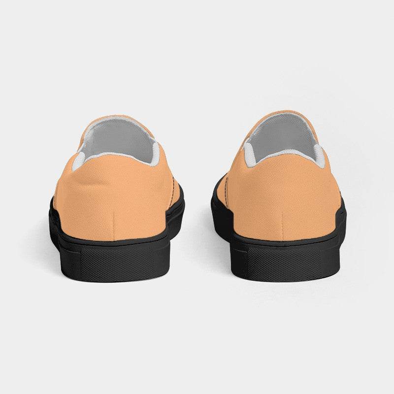 Light Medium Orange Women's Slip-On Canvas Sneakers (O-ME-LI) - Back