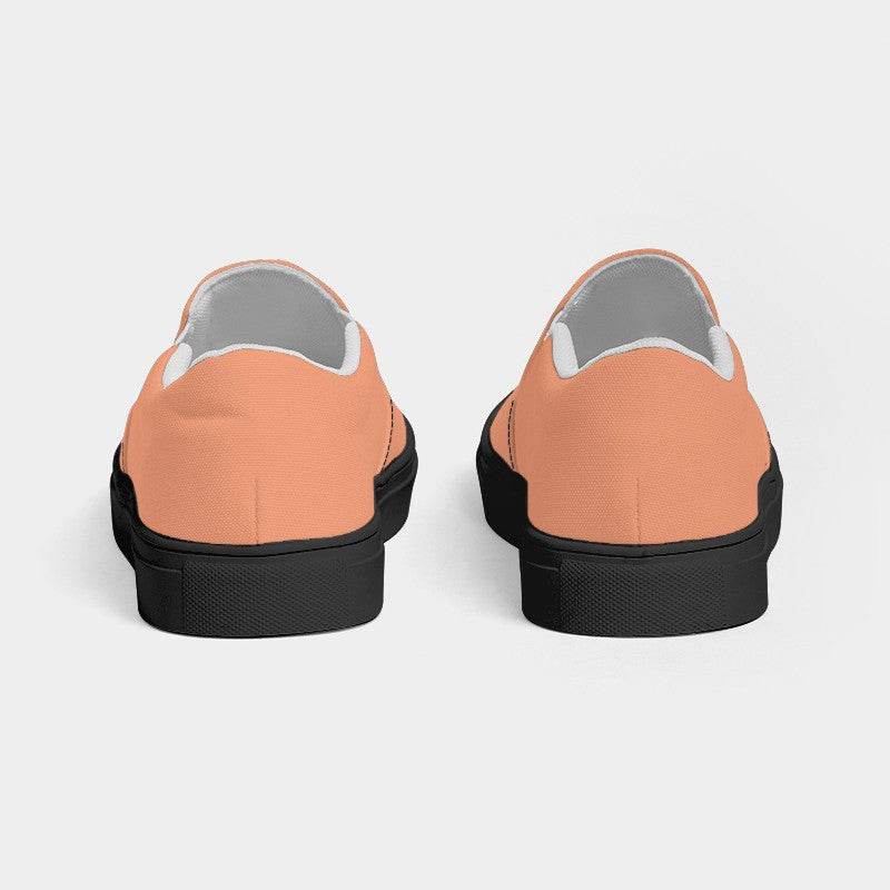 Light Medium Orange Women's Slip-On Canvas Sneakers (OR2-ME-LI) - Back
