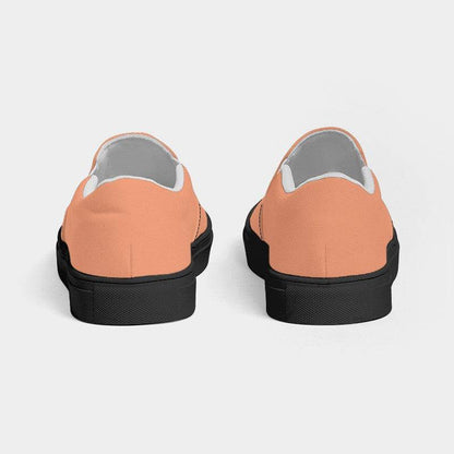 Light Medium Orange Women's Slip-On Canvas Sneakers (OR2-ME-LI) - Back