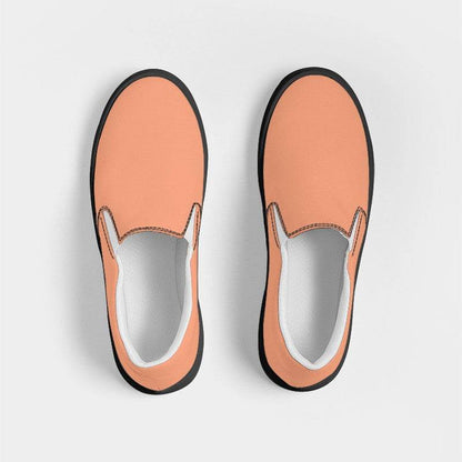 Light Medium Orange Women's Slip-On Canvas Sneakers (OR2-ME-LI) - Top