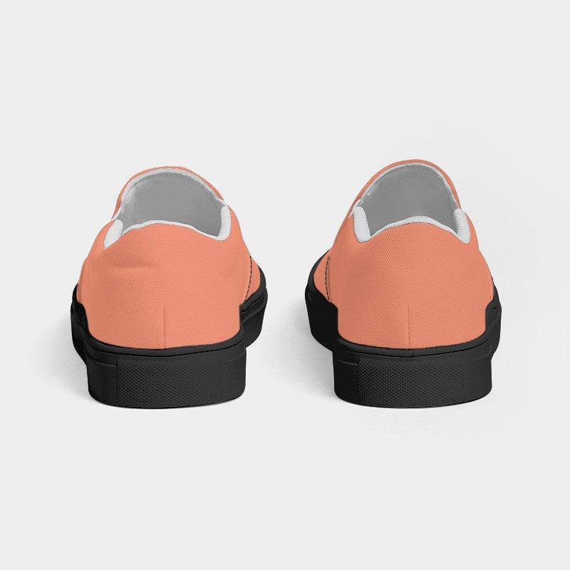 Light Medium Orange Women's Slip-On Canvas Sneakers (OR3-ME-LI) - Back
