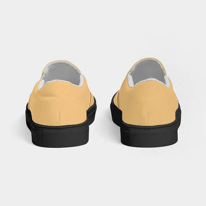 Light Medium Orange Women's Slip-On Canvas Sneakers (YO2-ME-LI) - Back