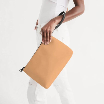 Light Medium Orange Zip Pouch (O-ME-LI) - Side Holding