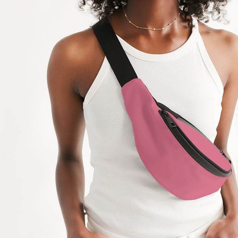 Light Medium Pink Belt Bag (RPI3-ME-LI) - Woman Front CloseUp