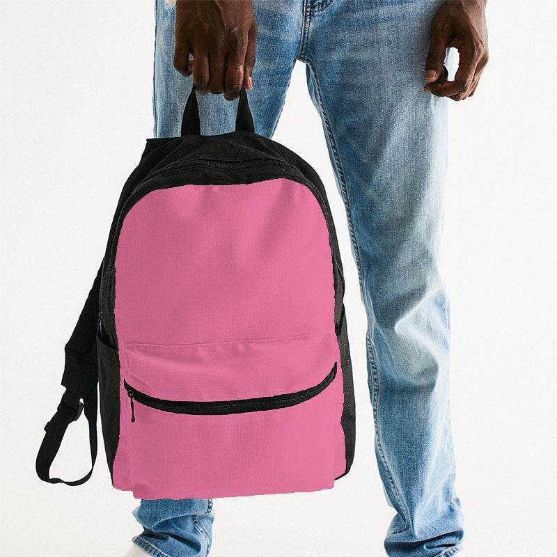 Light Medium Pink Canvas Backpack (PI-ME-LI) - Man Holding