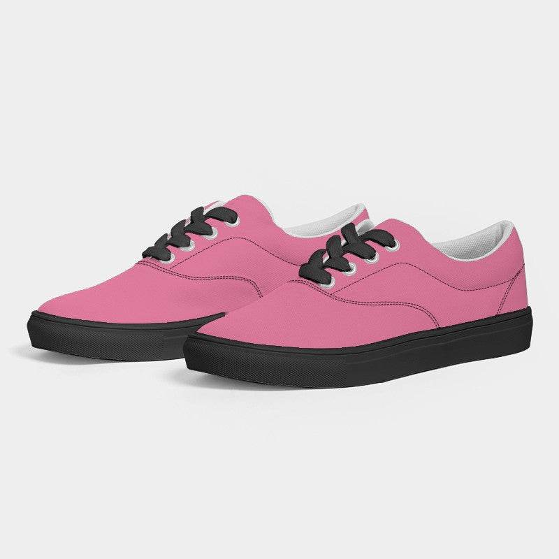 Light Medium Pink Men's Canvas Sneakers (PI-ME-LI) - Side 3