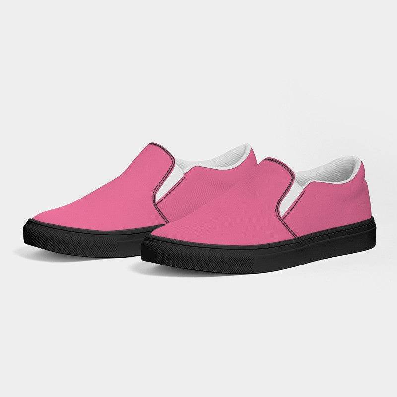 Light Medium Pink Men's Slip-On Canvas Sneakers (PI-ME-LI) - Side 3