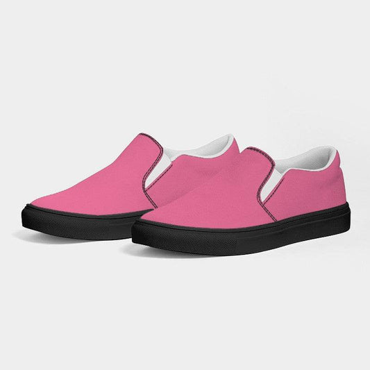 Light Medium Pink Men's Slip-On Canvas Sneakers (PI-ME-LI) - Side 3