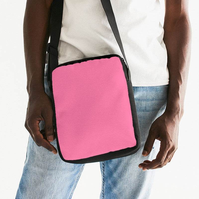 Light Medium Pink Messenger Pouch (PI-ME-LI) - Man Front CloseUp