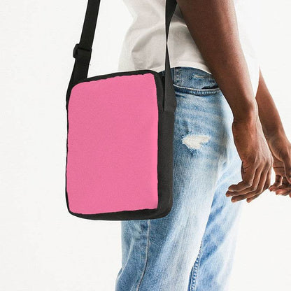 Light Medium Pink Messenger Pouch (PI-ME-LI) - Man Side CloseUp