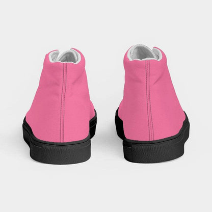 Light Medium Pink Women's High-Top Canvas Sneakers (PI-ME-LI) - Back