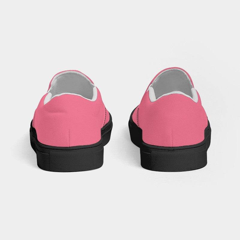 Light Medium Pink Women's Slip-On Canvas Sneakers (RPI3-ME-LI) - Back