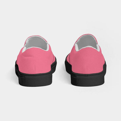 Light Medium Pink Women's Slip-On Canvas Sneakers (RPI3-ME-LI) - Back