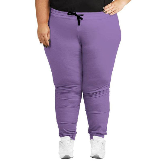 Light Medium Purple Joggers PLUS (MPU3-ME-LI) - Woman Front PLUS