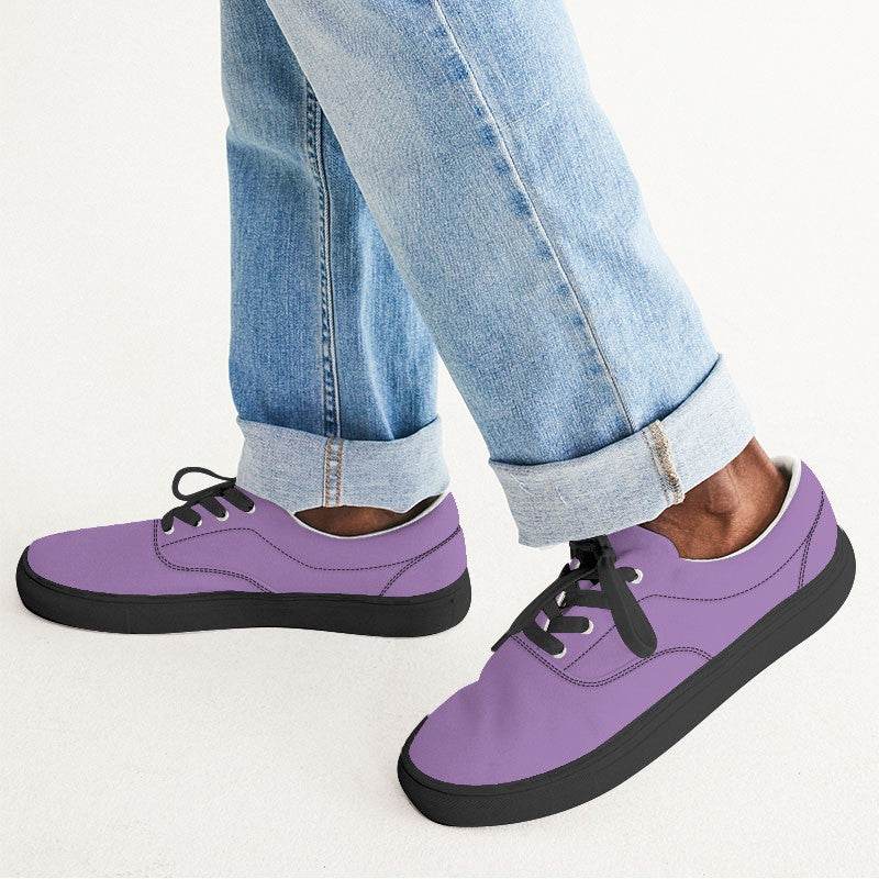 Light Medium Purple Men's Canvas Sneakers (MPU2-ME-LI) - Man CloseUp