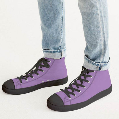 Light Medium Purple Men's High-Top Canvas Sneakers (MPU2-ME-LI) - Man CloseUp