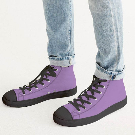 Light Medium Purple Men's High-Top Canvas Sneakers (MPU2-ME-LI) - Man CloseUp