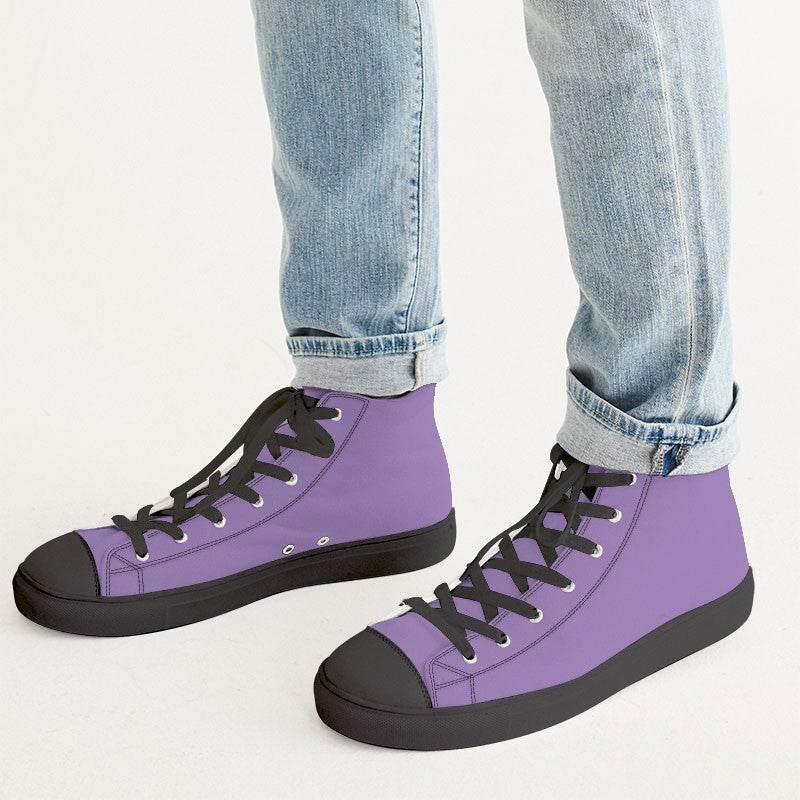 Light Medium Purple Men's High-Top Canvas Sneakers (MPU3-ME-LI) - Man CloseUp