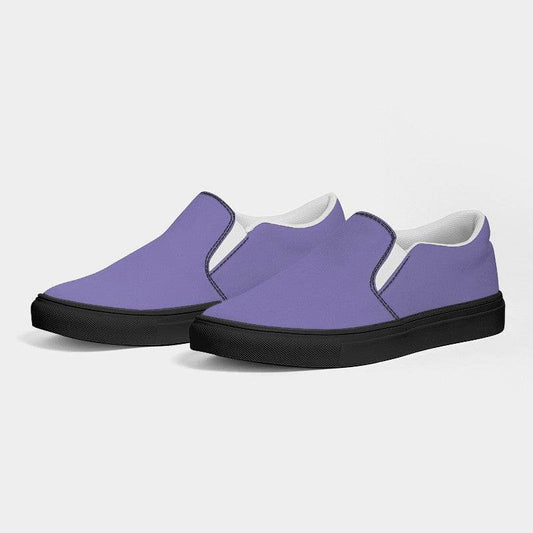 Light Medium Purple Men's Slip-On Canvas Sneakers (PUI1-ME-LI) - Side 3