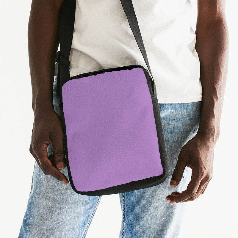 Light Medium Purple Messenger Pouch (MPU2-ME-LI) - Man Front CloseUp