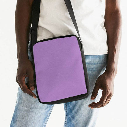 Light Medium Purple Messenger Pouch (MPU2-ME-LI) - Man Front CloseUp