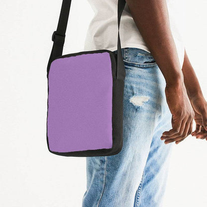 Light Medium Purple Messenger Pouch (MPU2-ME-LI) - Man Side CloseUp
