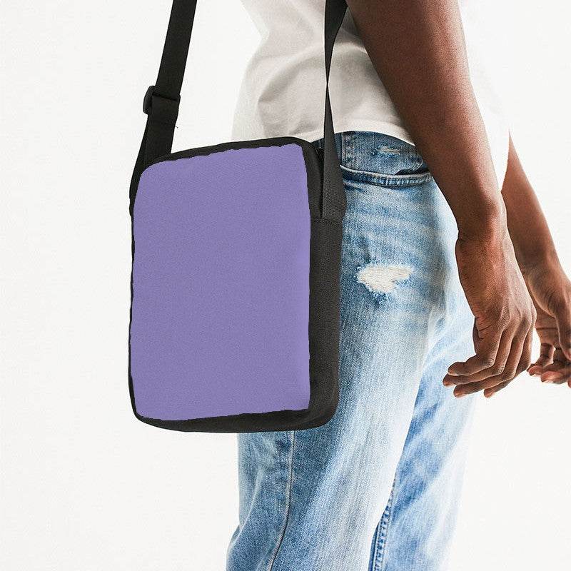 Light Medium Purple Messenger Pouch (PUI1-ME-LI) - Man Side CloseUp