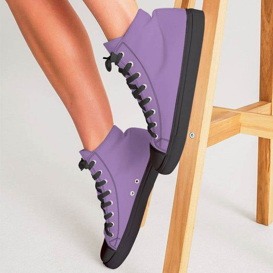 Light Medium Purple Women's High-Top Canvas Sneakers (MPU2-ME-LI) - Woman CloseUp