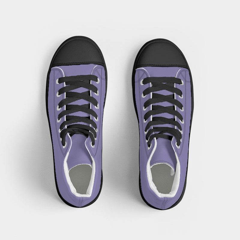 Light Medium Purple Women's High-Top Canvas Sneakers (PUI1-ME-LI) - Top