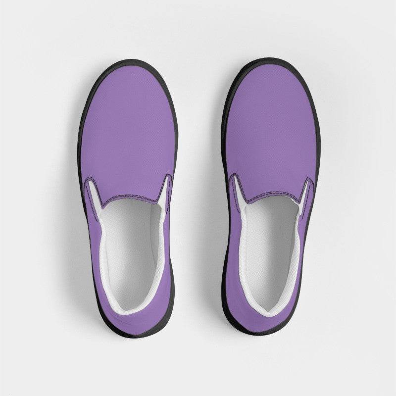 Light Medium Purple Women's Slip-On Canvas Sneakers (MPU3-ME-LI) - Top