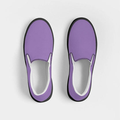 Light Medium Purple Women's Slip-On Canvas Sneakers (MPU3-ME-LI) - Top