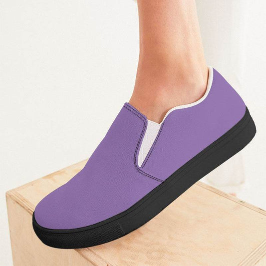 Light Medium Purple Women's Slip-On Canvas Sneakers (MPU3-ME-LI) - Woman CloseUp