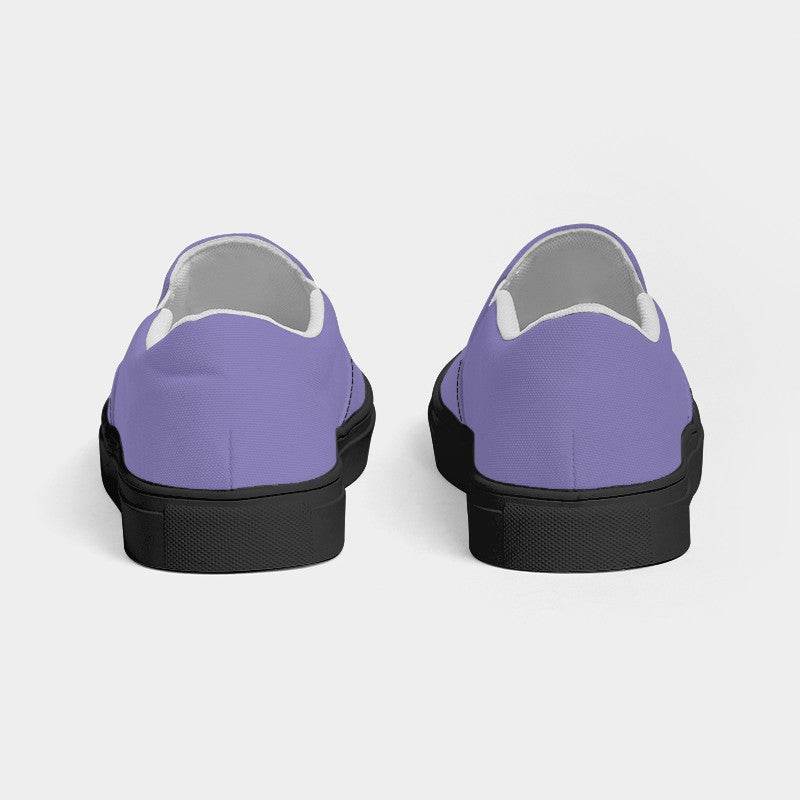 Light Medium Purple Women's Slip-On Canvas Sneakers (PUI1-ME-LI) - Back