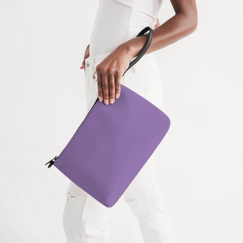 Light Medium Purple Zip Pouch (MPU3-ME-LI) - Side Holding