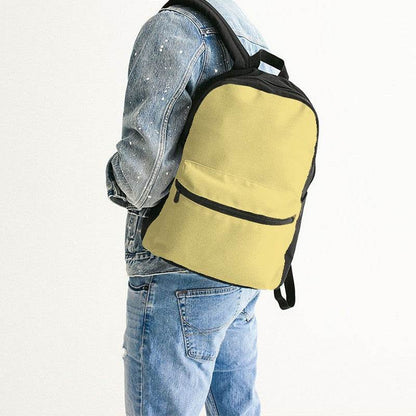 Light Medium Yellow Canvas Backpack (LY3-ME-LI) - Man Back CloseUp