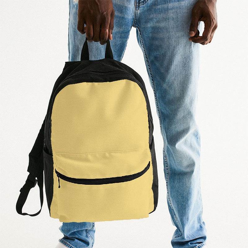 Light Medium Yellow Canvas Backpack (Y-ME-LI) - Man Holding