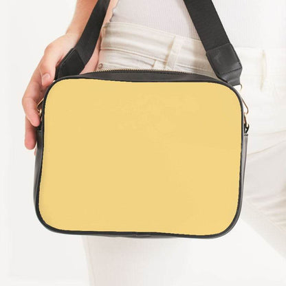 Light Medium Yellow Crossbody Bag (Y-ME-LI) - Woman Front CloseUp