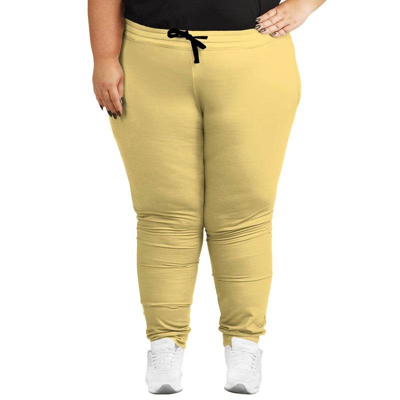 Light Medium Yellow Joggers PLUS (Y-ME-LI) - Woman Front PLUS