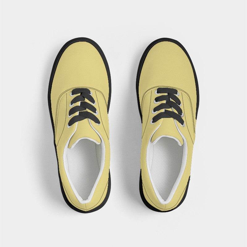 Light Medium Yellow Men's Canvas Sneakers (LY3-ME-LI) - Top
