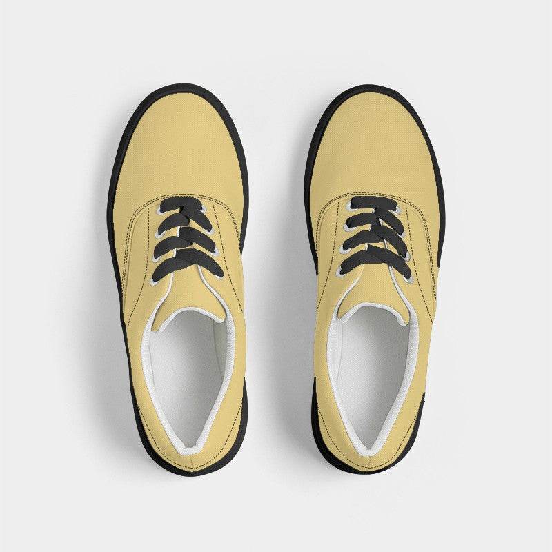 Light Medium Yellow Men's Canvas Sneakers (Y-ME-LI) - Top