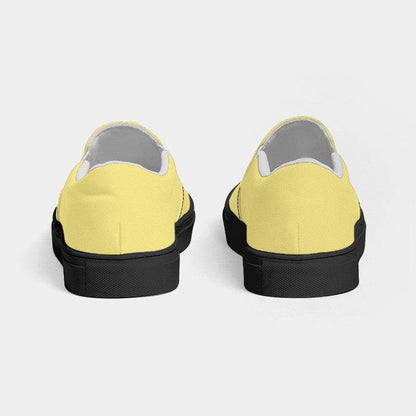 Light Medium Yellow Men's Slip-On Canvas Sneakers (LY3-ME-LI) - Back