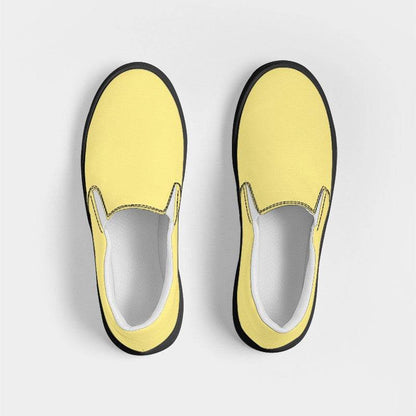 Light Medium Yellow Men's Slip-On Canvas Sneakers (LY3-ME-LI) - Top