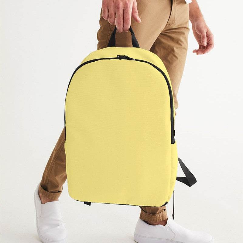 Light Medium Yellow Waterproof Backpack (LY3-ME-LI) - Man Holding CloseUp