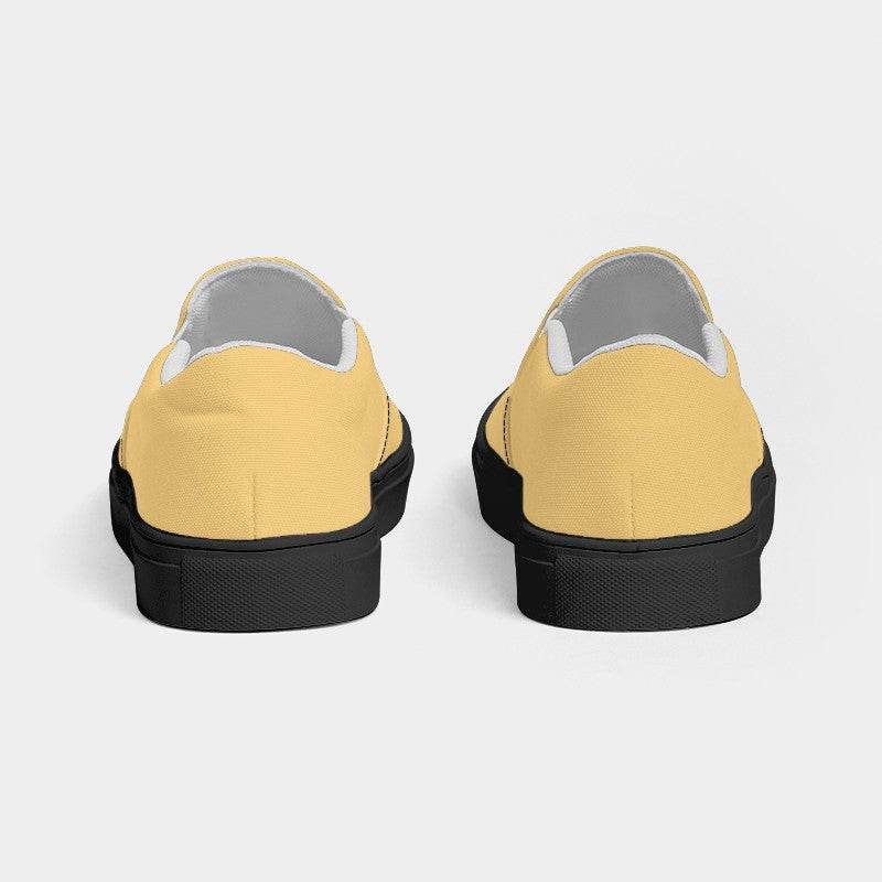 Light Medium Yellow Women's Slip-On Canvas Sneakers (YO1-ME-LI) - Back