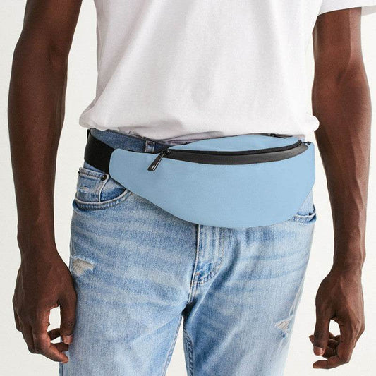 Light Muted Blue Belt Bag (B-MU-LI) - Man Front CloseUp