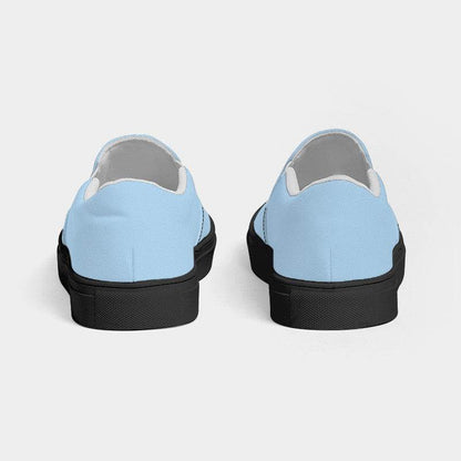Light Muted Blue Men's Slip-On Canvas Sneakers (B-MU-LI) - Back