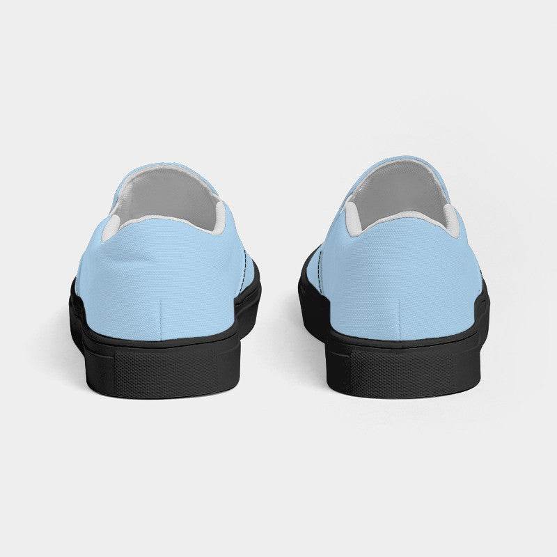 Light Muted Blue Women's Slip-On Canvas Sneakers (B-MU-LI) - Back