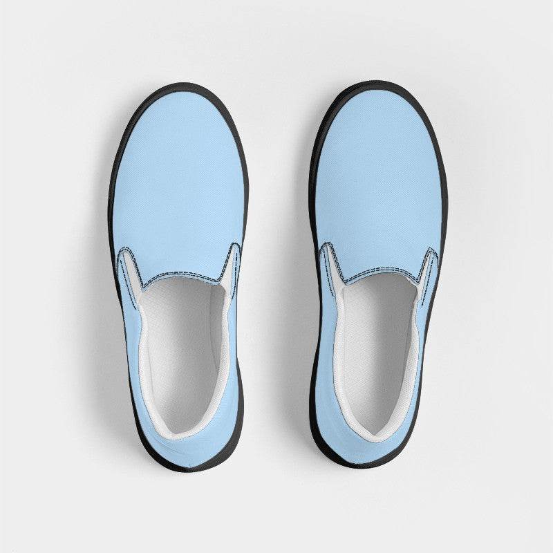 Light Muted Blue Women's Slip-On Canvas Sneakers (B-MU-LI) - Top